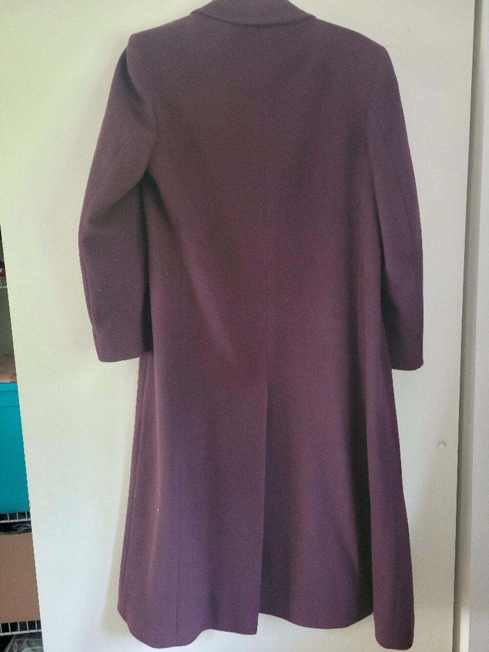 London Fog Plum Purple Long Wool Blend Coat Classic Outerwear Sz 6P - Picture 6 of 8